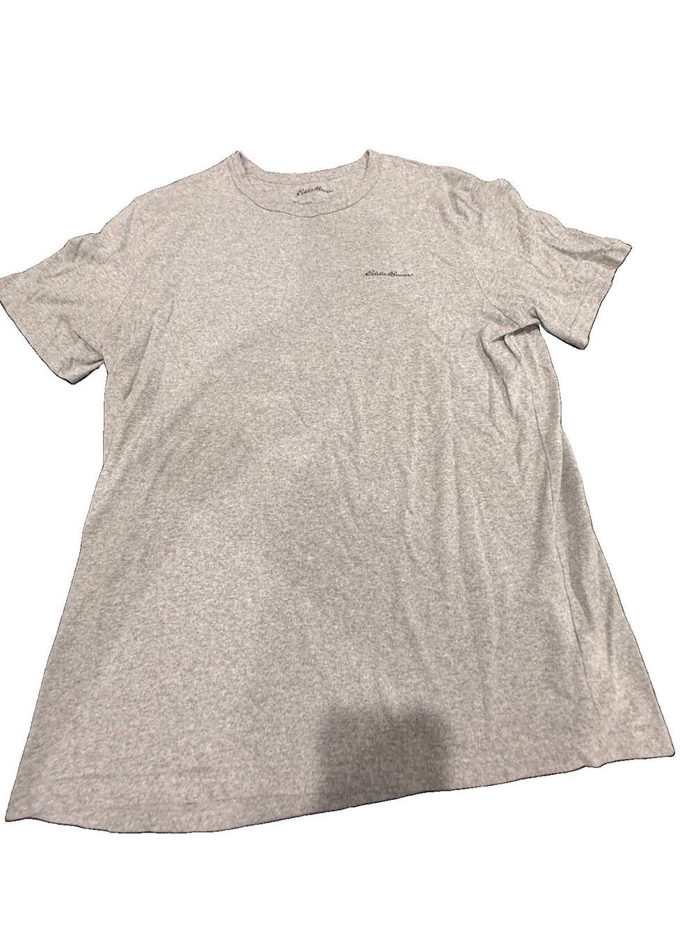 Eddie Bauer Mens Large Gray Short Sleeve T Shirt Embroidered Logo Casual Tee